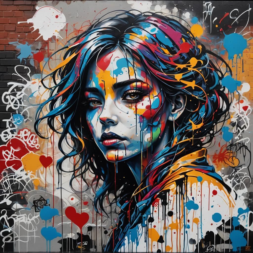 Colorful Graffiti Art Depicting Longing in Street Style