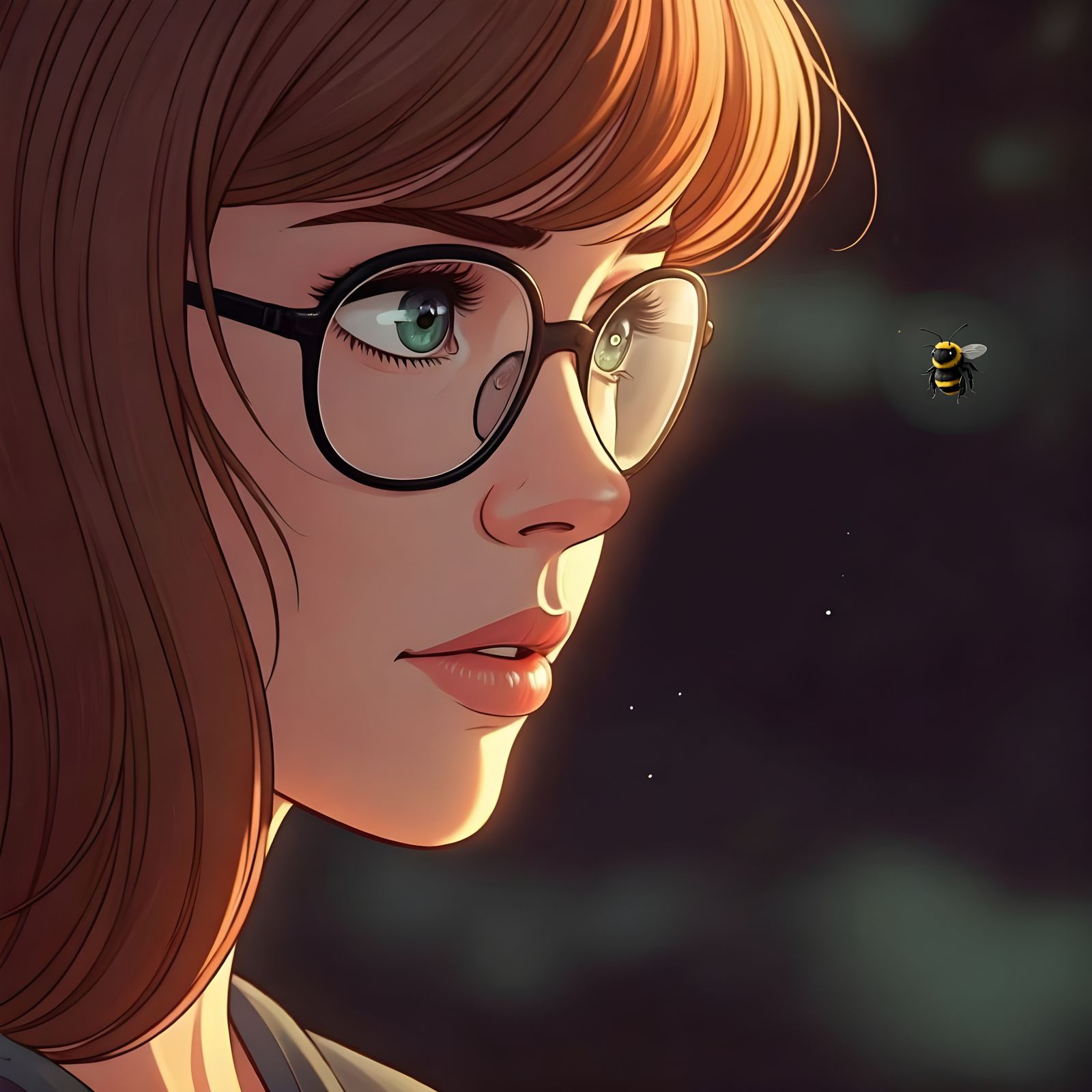 Cute Little Bumblebee Digital Illustration