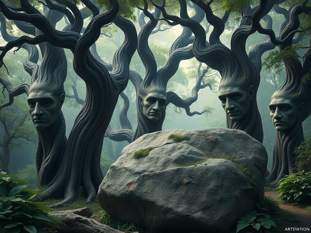 Mystical Forest Realism in Ethereal Style