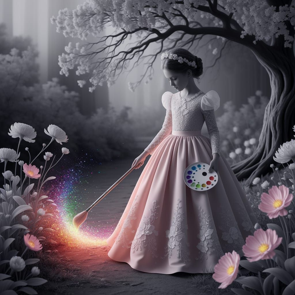 Dreamy Girl Brings Color to a Monochrome World with Vibrant ...