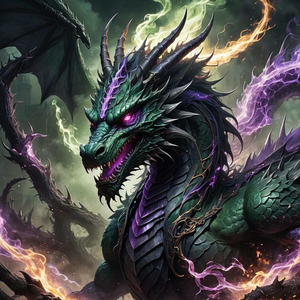 Mystical Dragon in Dark Fantasy Concept Art