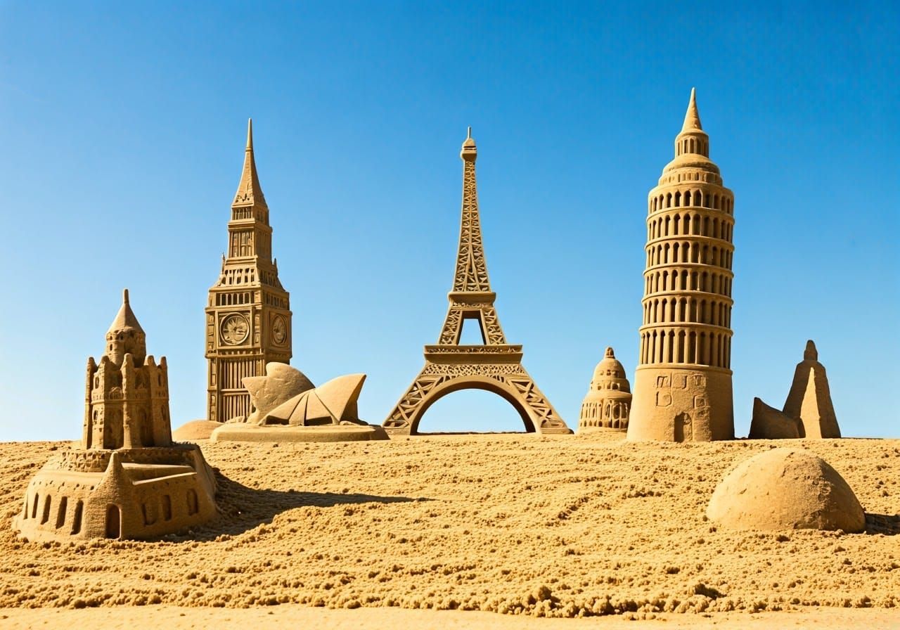 Sandcastle Replicas of Famous World Monuments