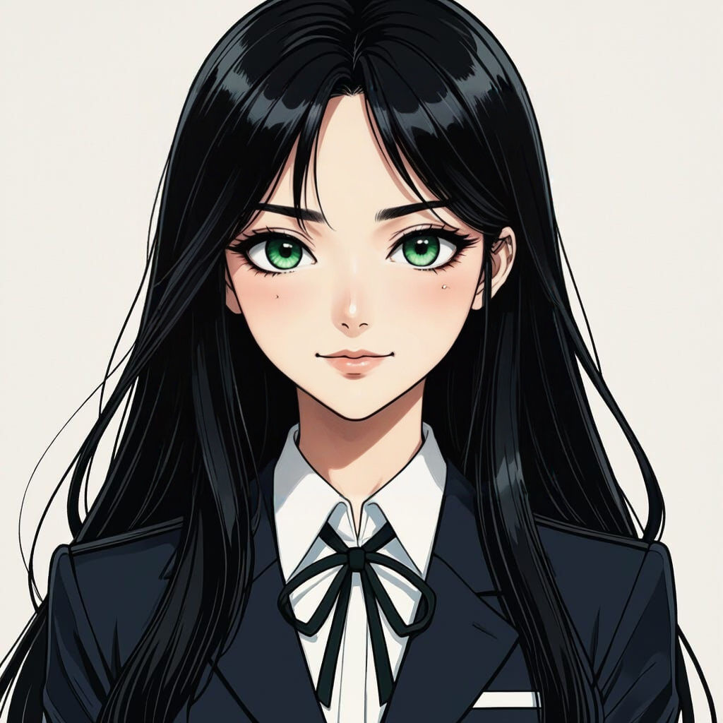 Eerie Anime Beauty in Graphic Novel Style