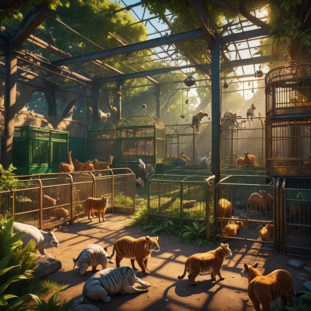 Escaped Wildlife Roams Free in Abandoned Zoo