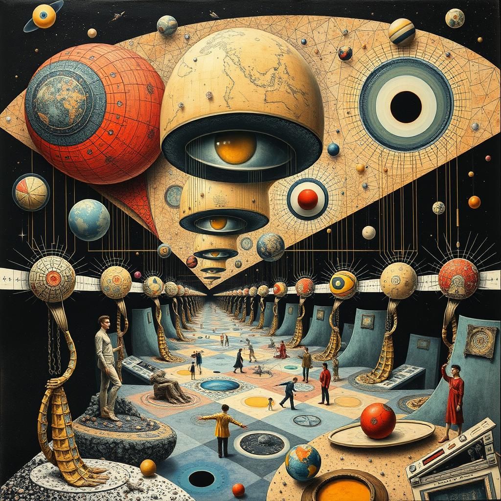 Abstract Cosmic Construction in Surreal Post-Modern Art