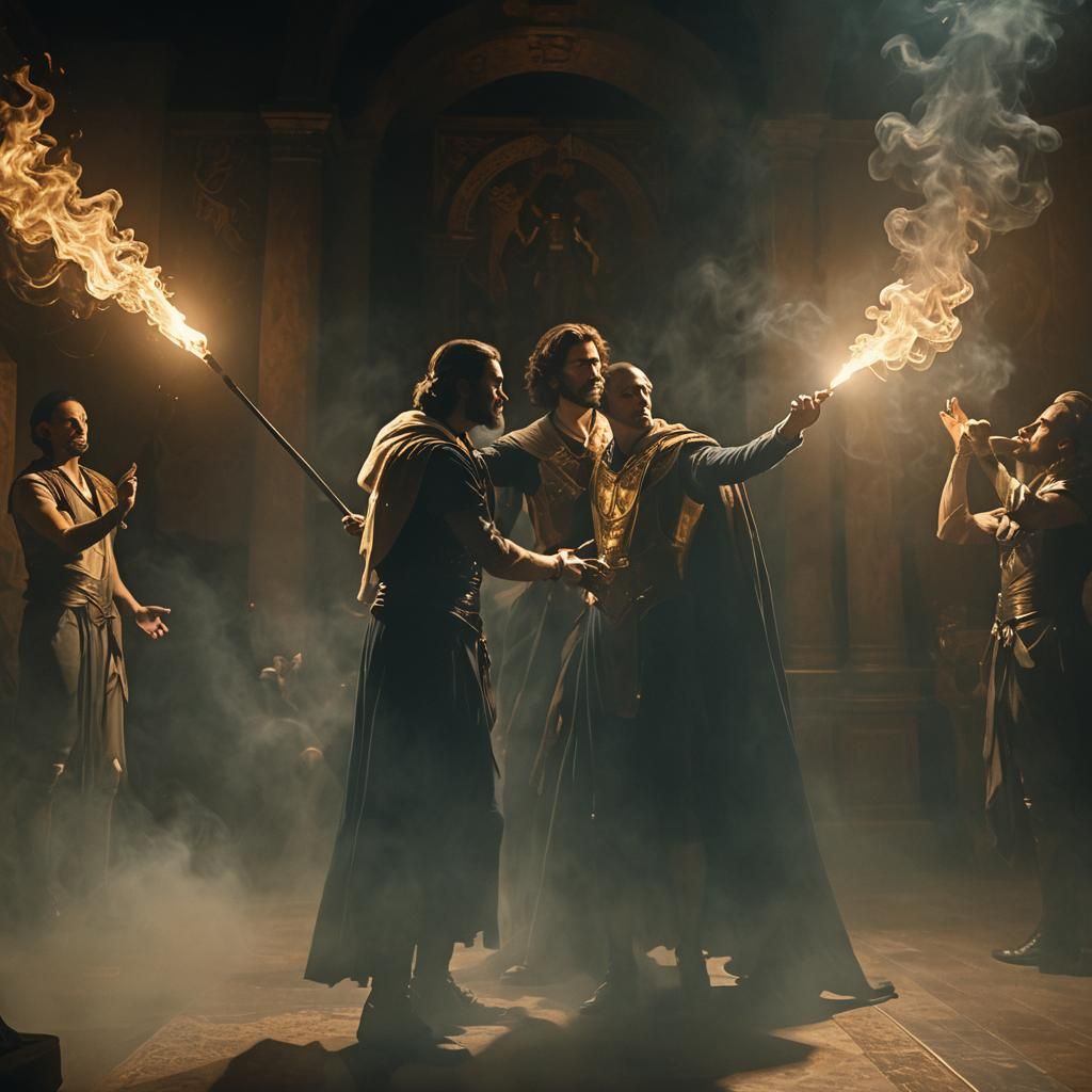 Ra and Thoth Convene: Dark Academia Film Still