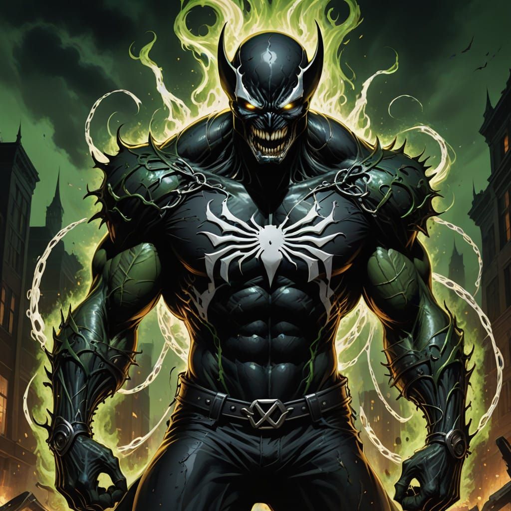 Dark Gothic Antihero in Grim, Cosmic Armor Unleashes Ominous...