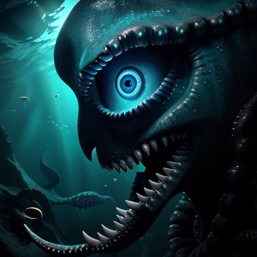 Diver Devoured by Bioluminescent Bloop: Oceanic Horror