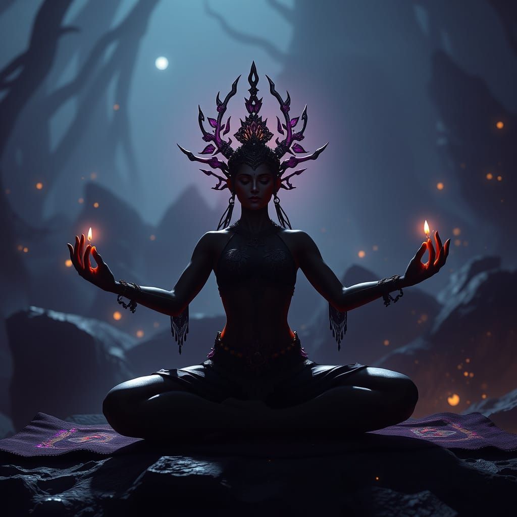 Dark Fantasy Yoga in Unreal Engine Style