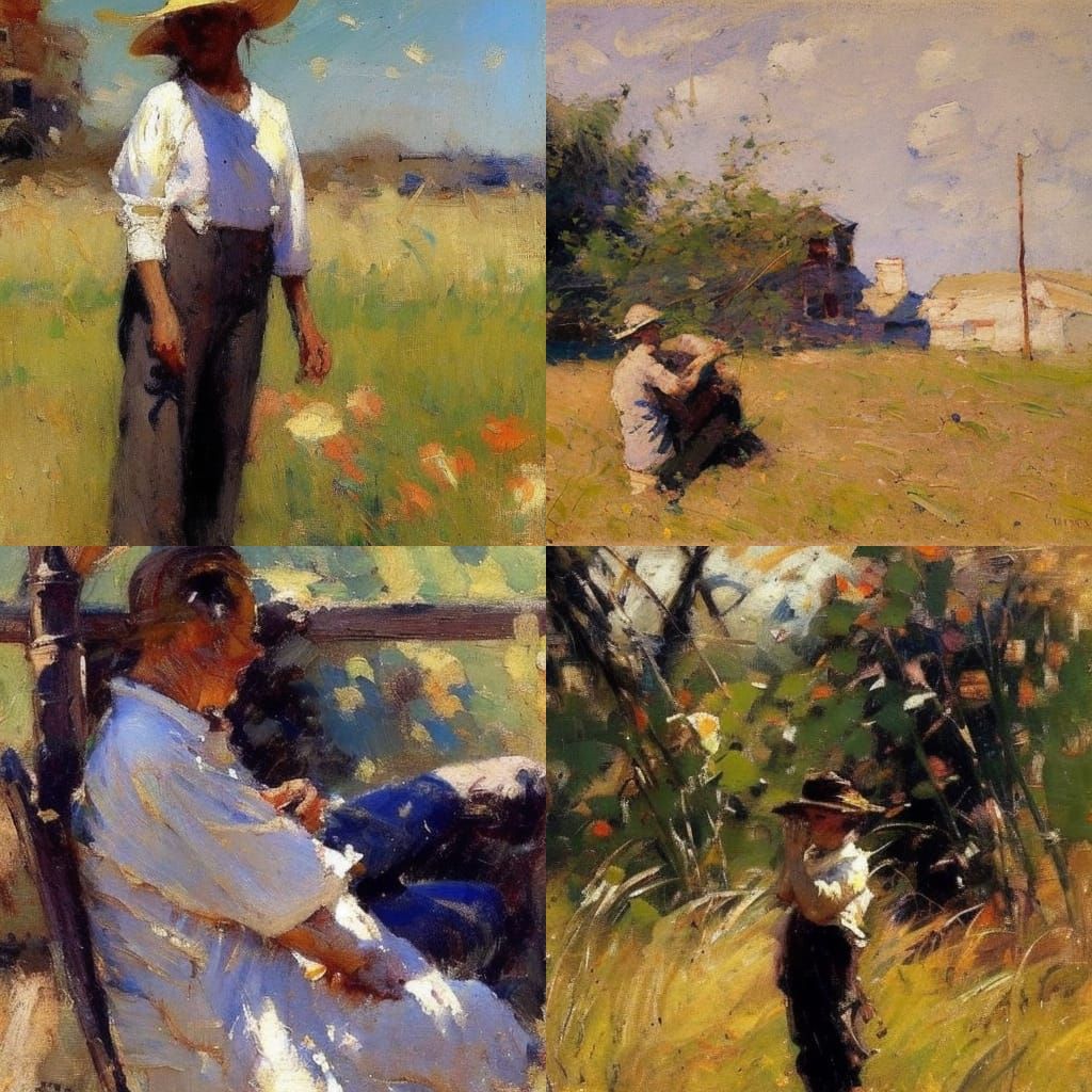 Impressionistic Landscape Painting in Robinson Style