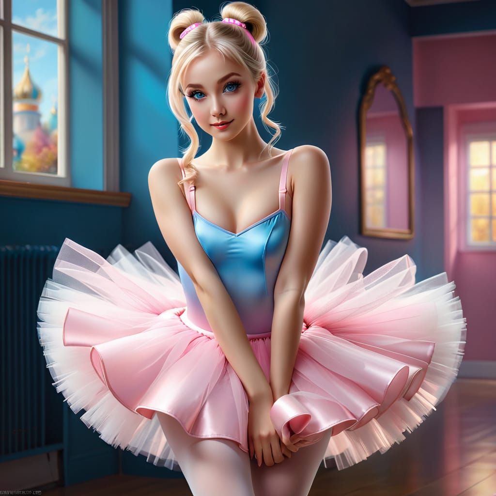 Hyper-Realistic Digital Art of Dee Dee in Pink Tutu