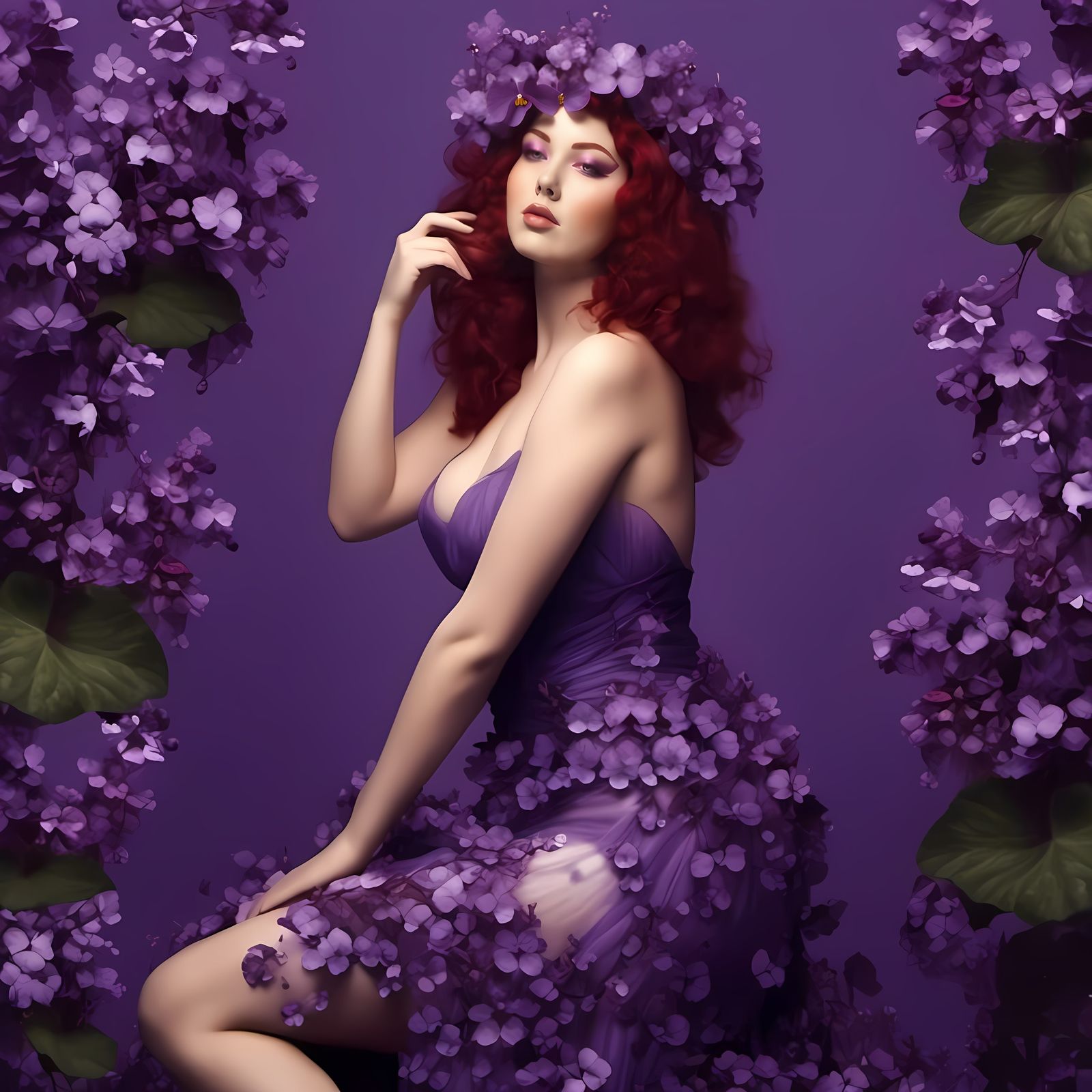Queen of violets with voluptuous body