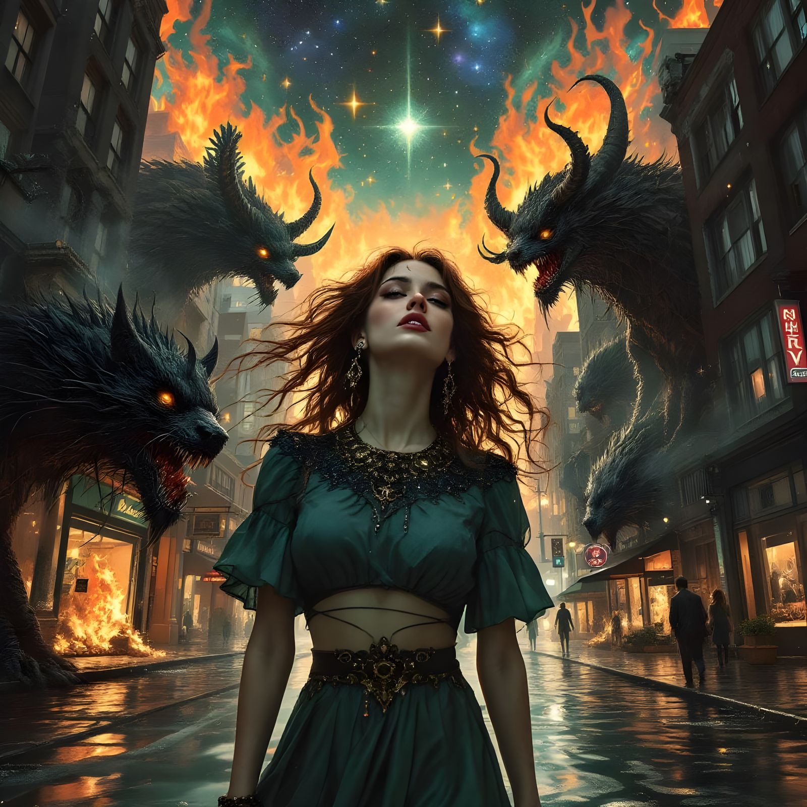 NYC Overrun by Mythological Deities in Baroque Style