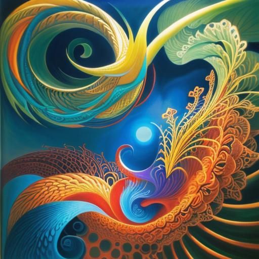 Surreal Portrait in Cubist Expressionist Style