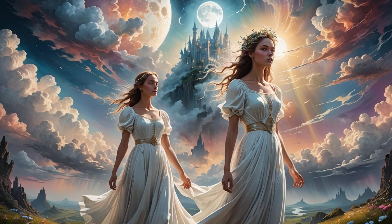 Wonderland Woman in Eerie, Surreal Digital Art