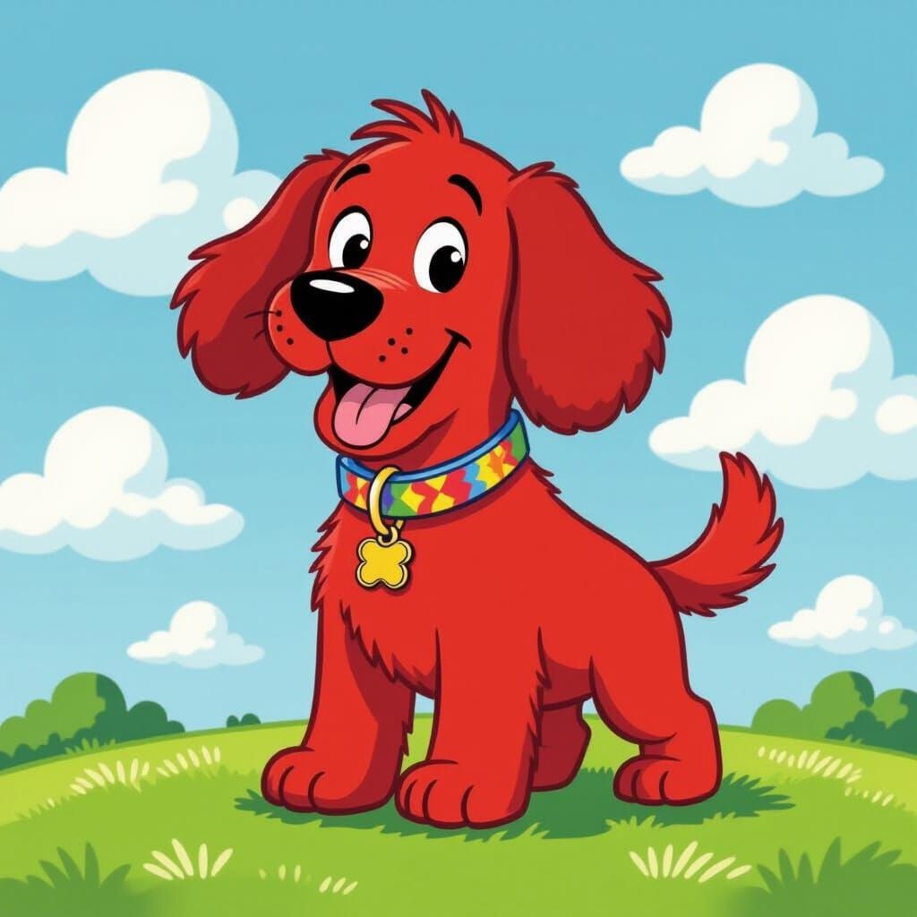 Clifford-Inspired Big Red Dog Cartoon