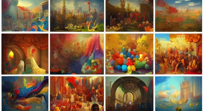 Vibrant Carnival Scene in Cel-Shaded Digital Art