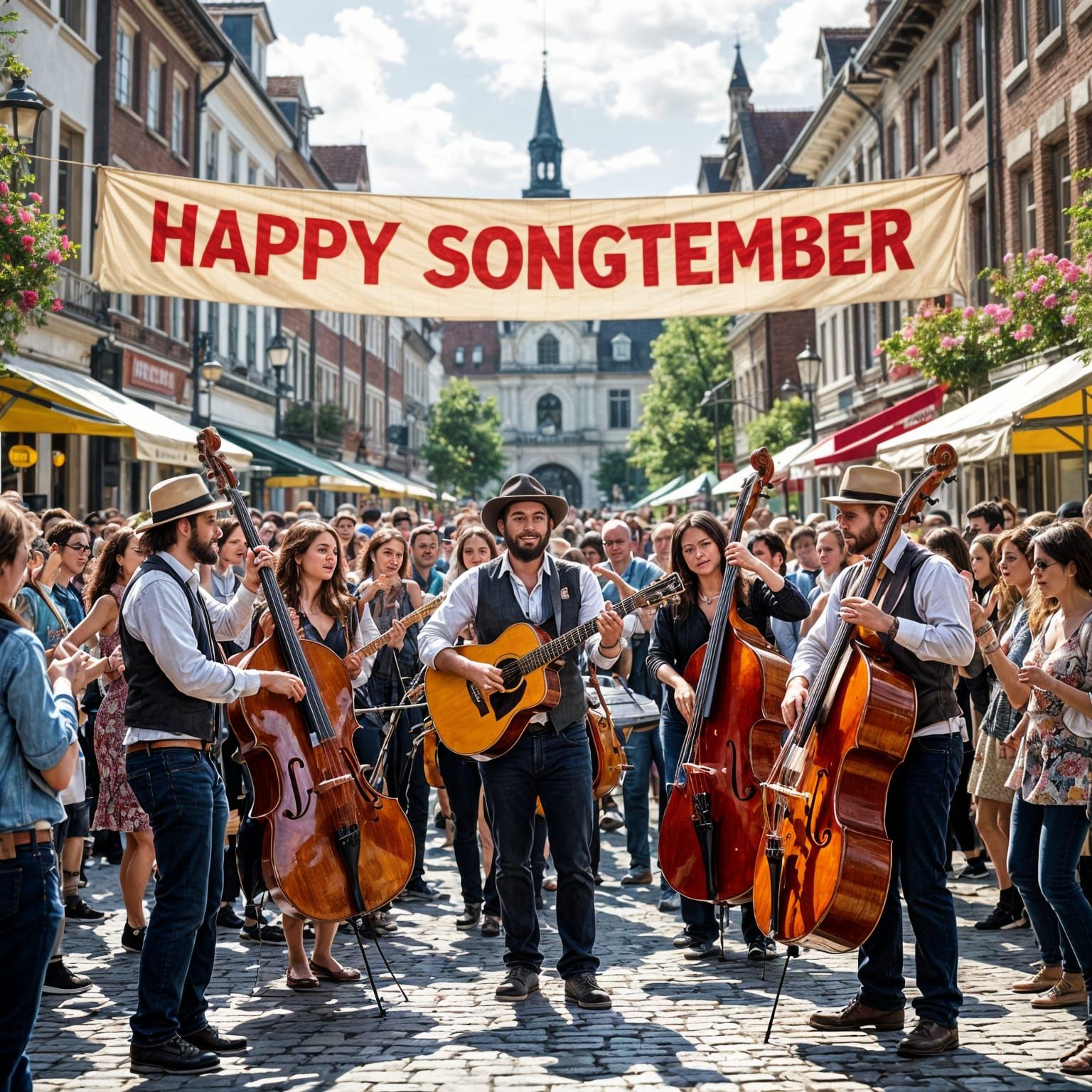 Musicians Play in Lively Town Square for Songtember Festival