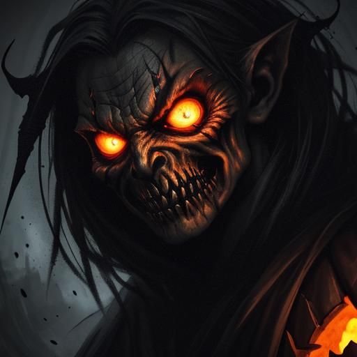 Sinister Jack-o'-Lantern in Dark Surrealism Style