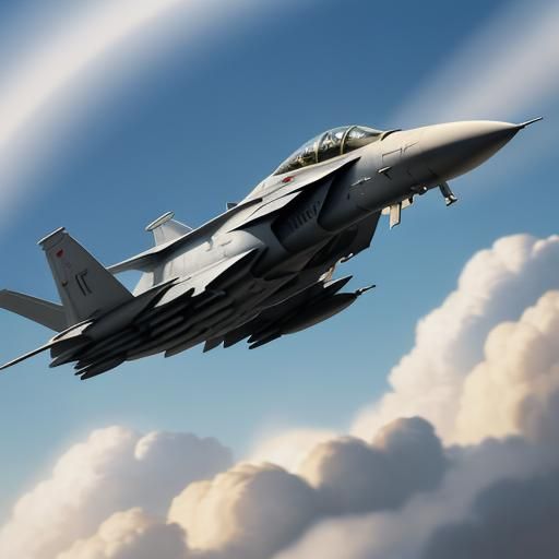 F-14 Tomcat Soaring Through Clouds: Digital Art