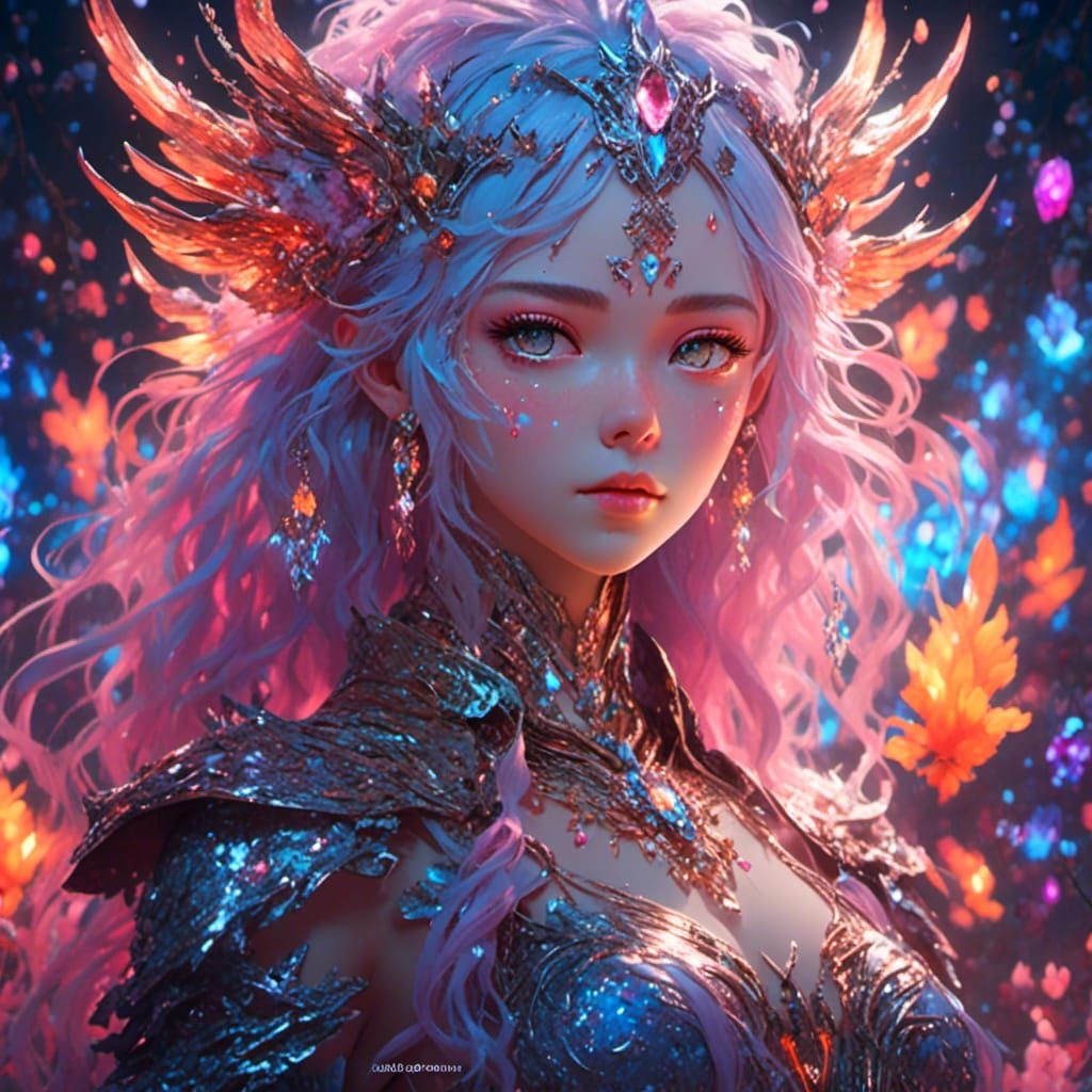 Glowing-Eyed Critter God in Dreamy Fantasy Style