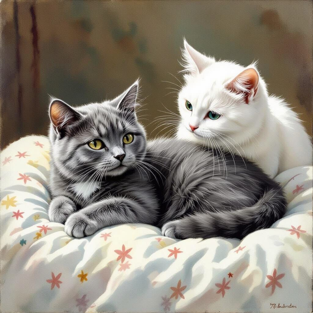 Adorable Kittens Cared For in Tender Scene