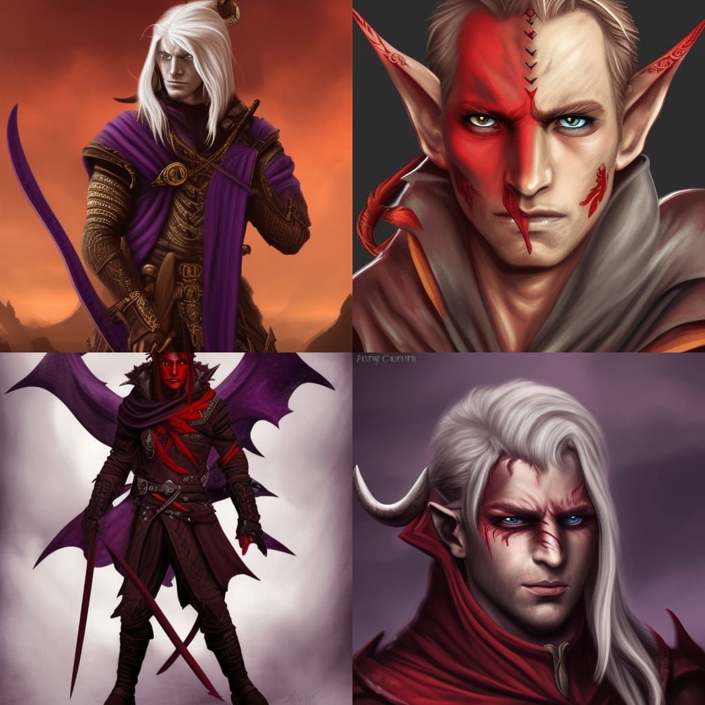 Handsome Tiefling Rogue Portrait for Dungeons and Dragons