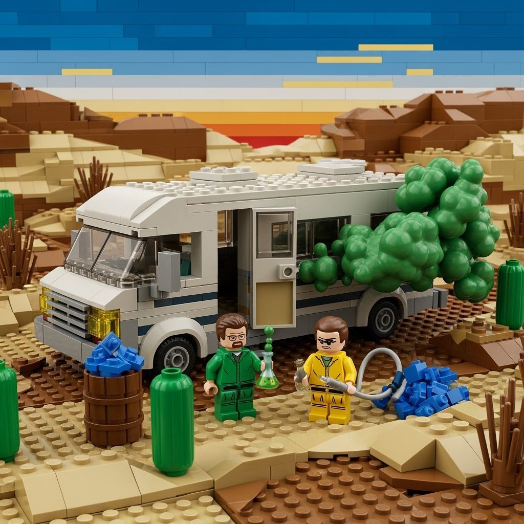 Breaking Bad Lego Diorama in Desert Scene
