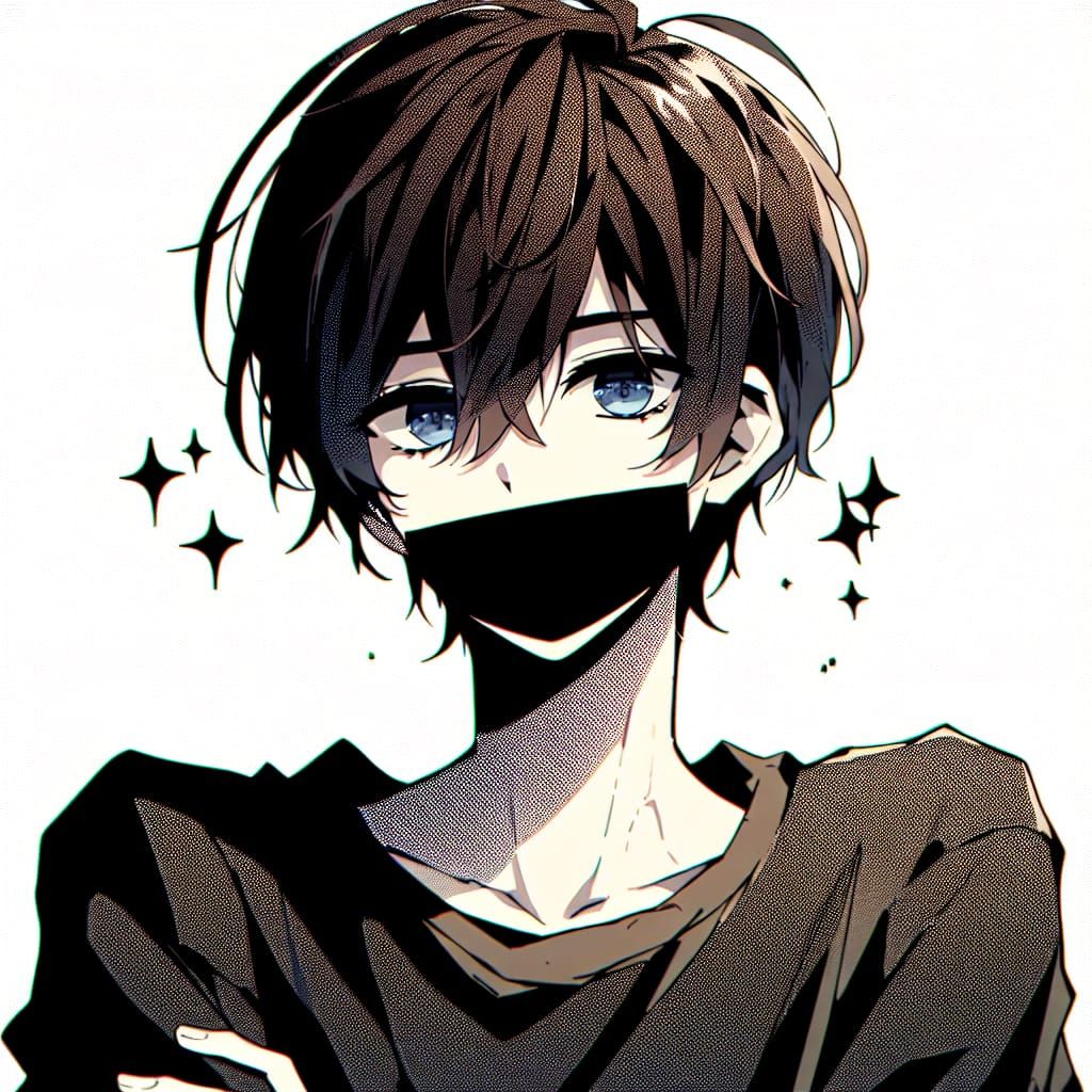 Enigmatic Anime-Inspired Teenager with Sapphire Eyes