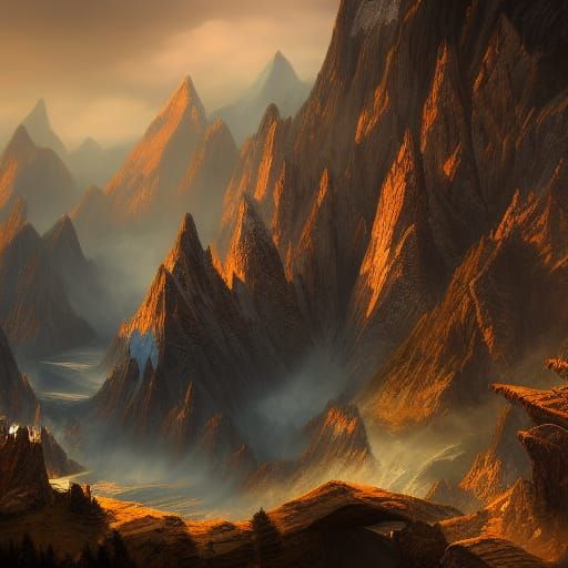 Fantastical Col di Lana in Detailed Matte Painting