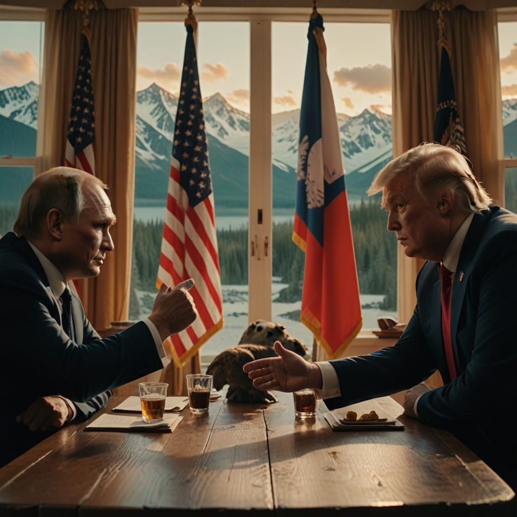 Trump and Putin Meet in Alaska in Cinematic Style