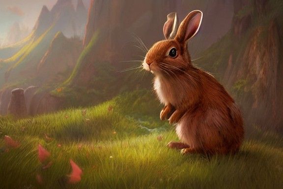 Chibi Rabbit Adventurer in Lush Valley