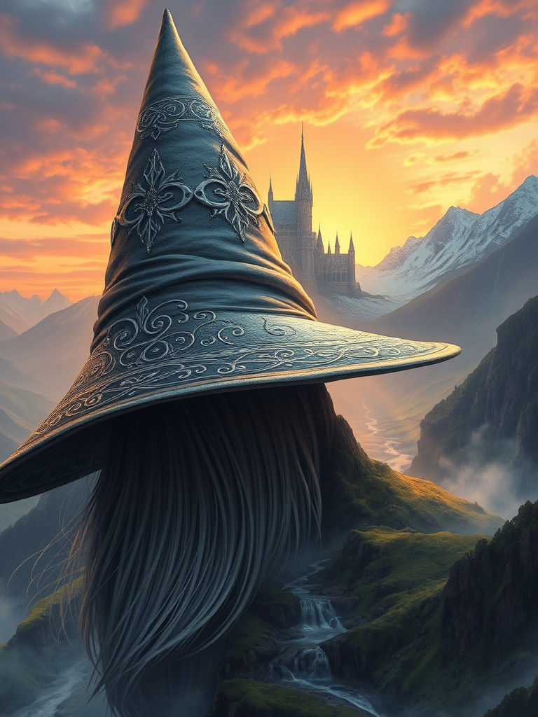 Lord of The Rings Landscape Hat in Fantasy Art Style