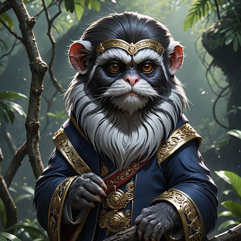 Detailed 3D Anime Art of Emperor Tamarin