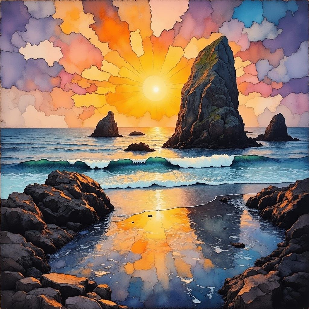 Ethereal Sunset on Oregon's Sea Stacks