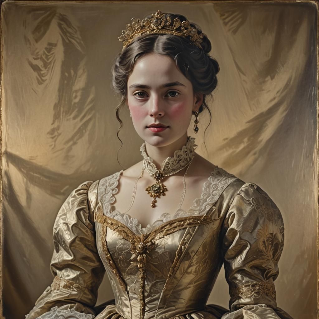 Victorian Royal Portrait in Sumptuous Ballroom