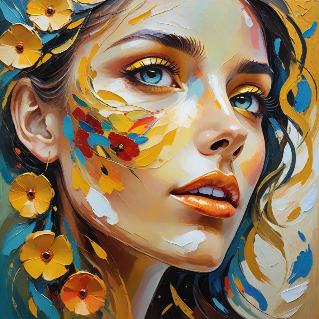 Surreal Expressionist Masterpiece of Vibrant Floral Patterns