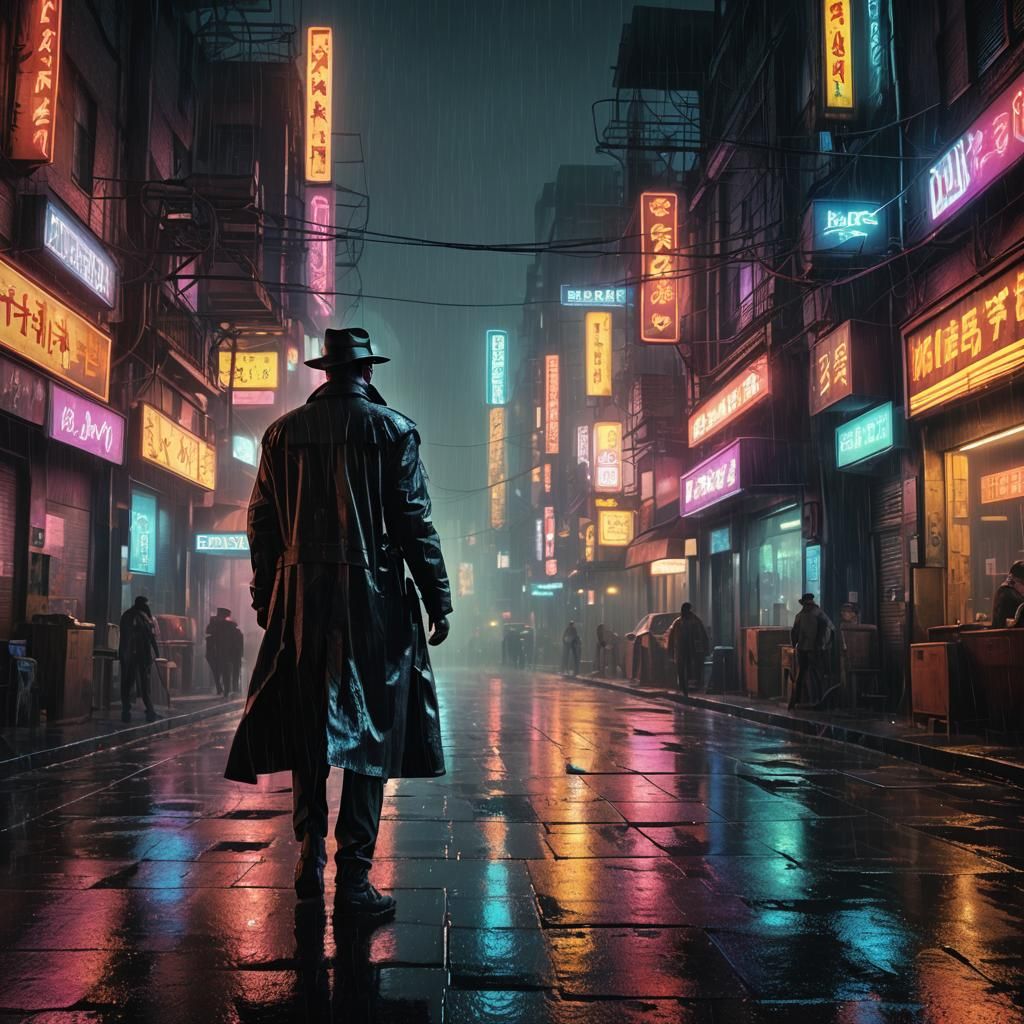 Neon Cityscape in Cyberpunk Style
