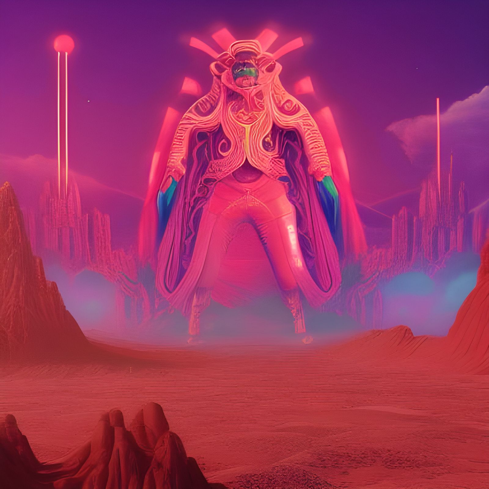 Decadent Desert Noble in Synthwave Neon Retro Style