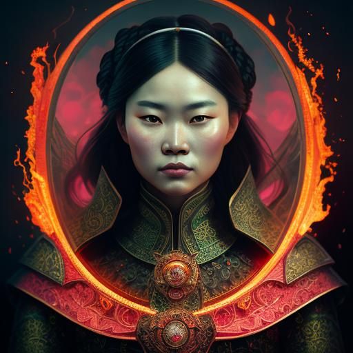 Lava Empress Portrait in Digital Art Style