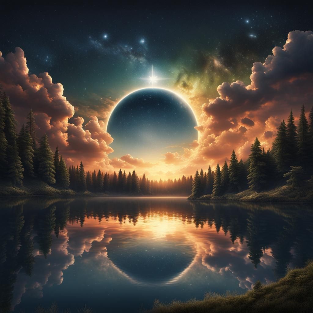 Lonely Star Reflects on Sky Lake
