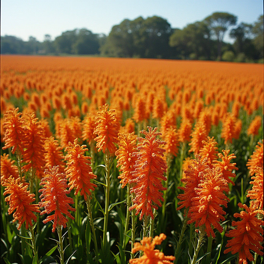 Colorful Kangaroo Paw Plants in Lush Field