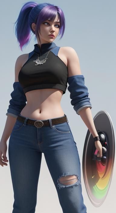 Rainbow Magic Woman in 3D Digital Art