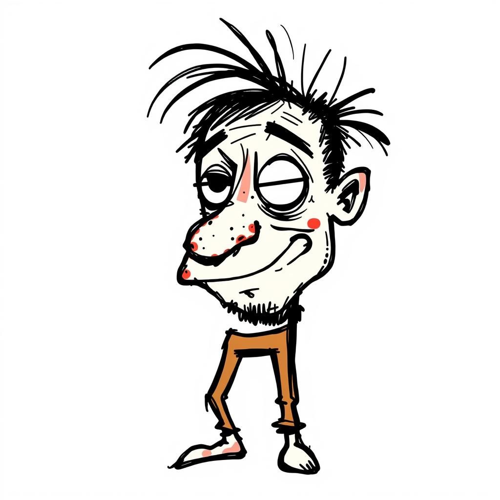 Whimsical Doodle of a Comical Figure