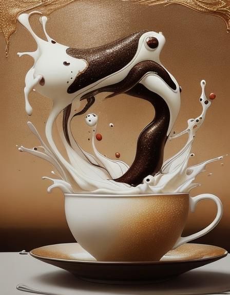 Chocolate and Milk Splash Art Body Illustration