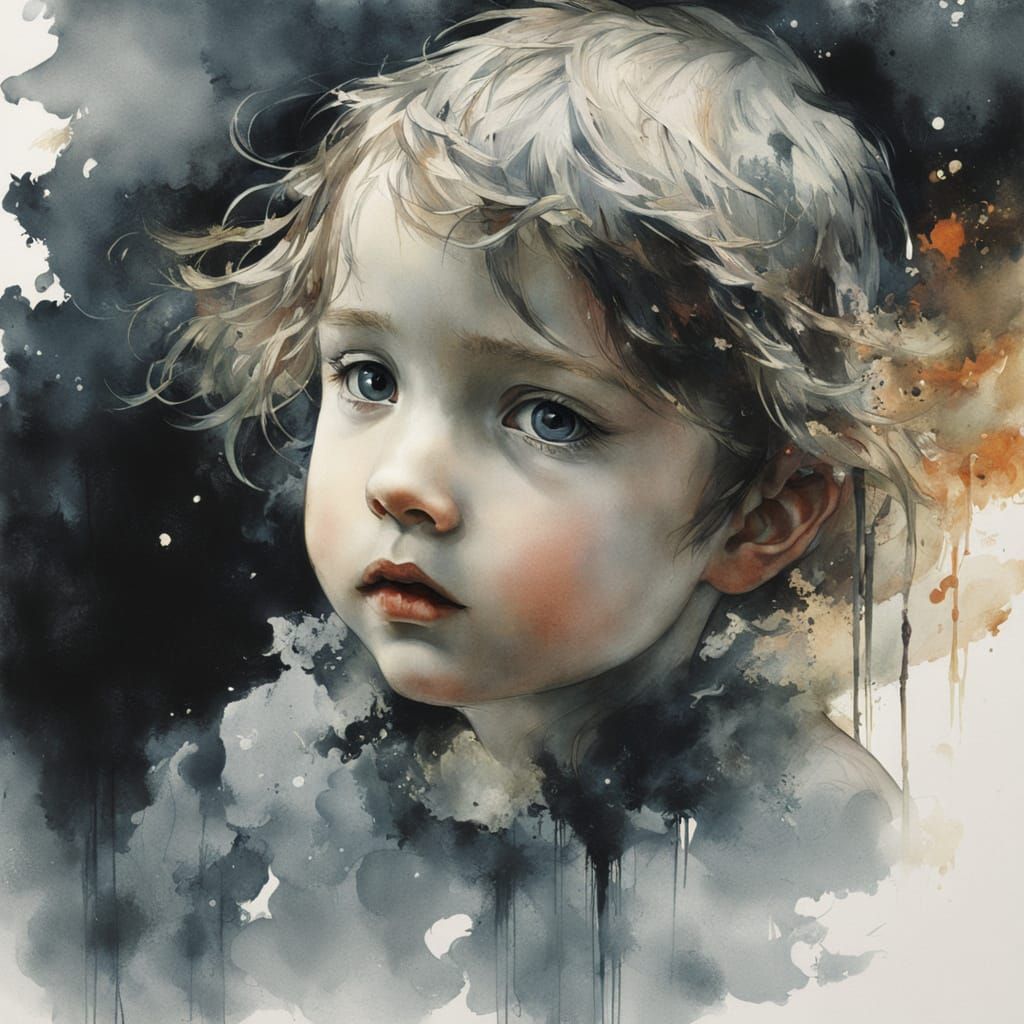 Boy in Storybook Style by Arthur Rackham