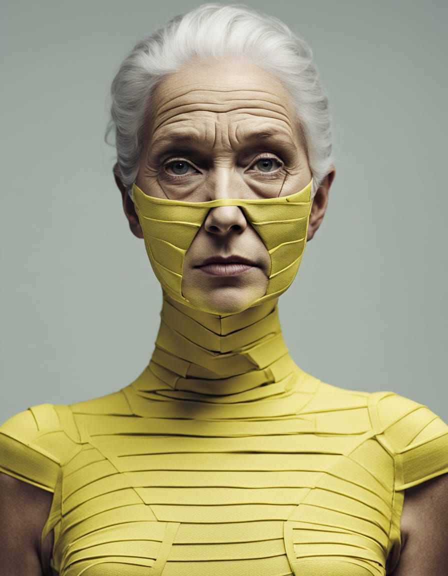 Elderly Woman's Extreme Cosmetic Surgery: Hyperrealistic Por...