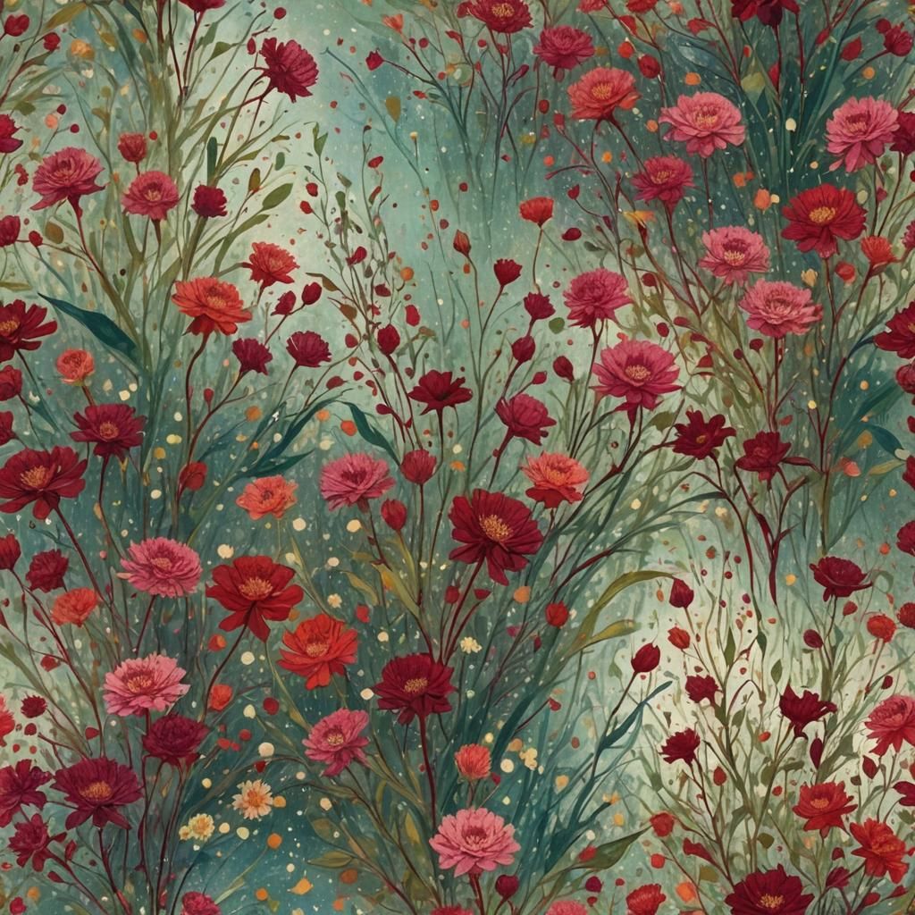 Abstract Art: Poetic Burial in Floral Amaranth