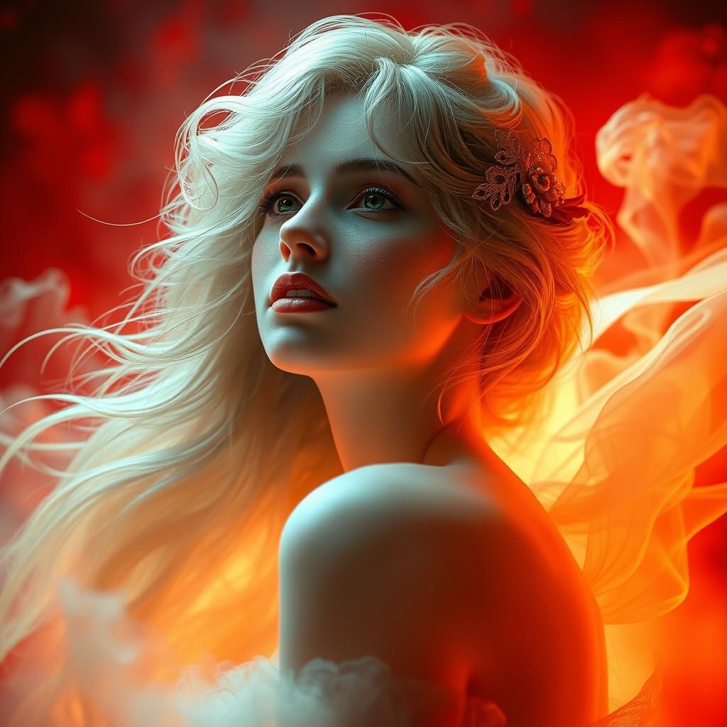 Ethereal Woman in Art Nouveau Style