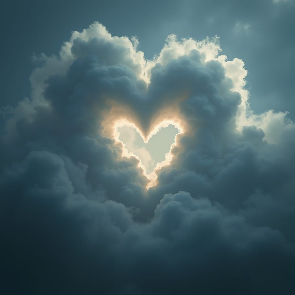 Heart Shaped Cloud in Cinematic Atmosphere